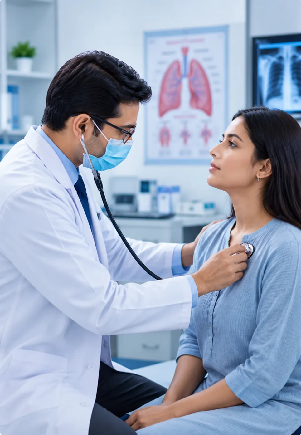 Pulmonologist Examining Patient
